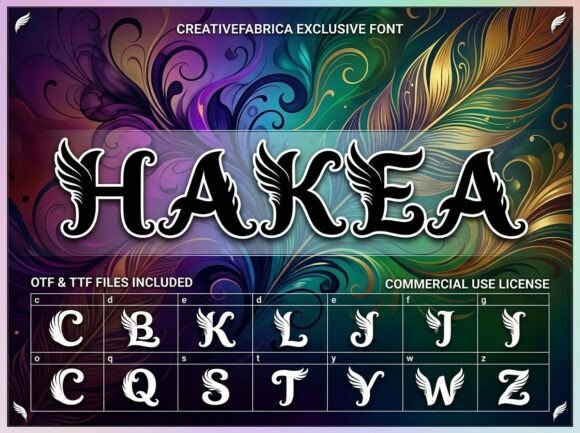 Hakea: Fusing Ornamental Typography with Mythical Avian Design