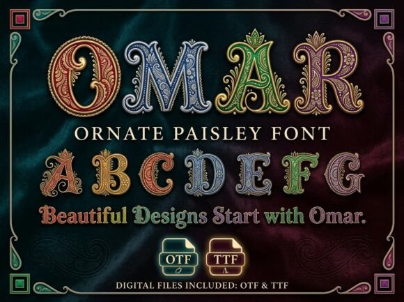 Omar: Integrating Ornate Paisley Typography into Modern Design