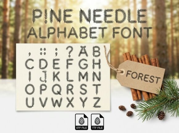 Pine Needle: Elevating Seasonal Design with Botanical Typography