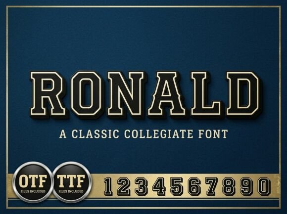 Ronald: Elevating Athletic Identity with a Classic Collegiate Typeface
