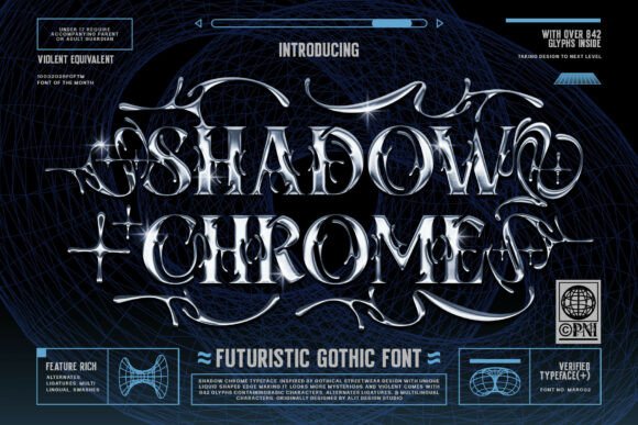 Shadow Chrome: Futuristic Gothic Typography