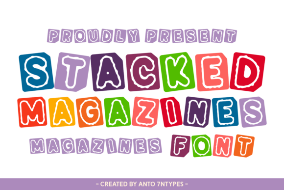 Stacked Magazines: Bold Retro Ransom Typography