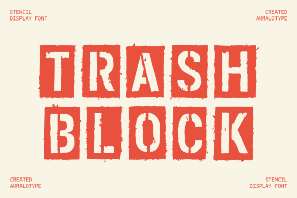 Trash Block: A Fractured Display Typeface for Denim, Embroidery, and Edgy Design